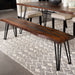 Neve Live-edge Dining Bench with Hairpin Legs Sheesham Grey and Gunmetal - U&U Home Budget Furniture (Carteret, NJ)