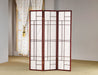 Katerina 3-panel Folding Floor Screen White and Cherry - U&U Home Budget Furniture (Carteret, NJ)