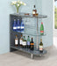 Adolfo 3-tier Bar Table Glossy Grey and Clear - U&U Home Budget Furniture (Carteret, NJ)