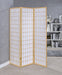 Carrie 3-panel Folding Screen Natural and White - U&U Home Budget Furniture (Carteret, NJ)
