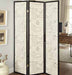 Felice 3-panel French Script Print Folding Screen Espresso - U&U Home Budget Furniture (Carteret, NJ)
