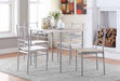 Anna Fontana 5-piece Rectangular Dining Set Brushed Silver - U&U Home Budget Furniture (Carteret, NJ)