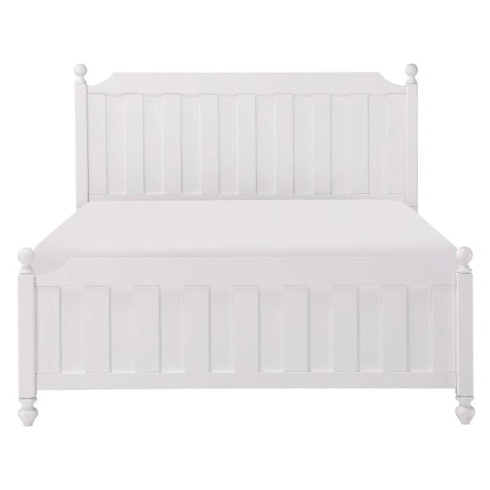 Wellsummer Queen Panel Bed in White 1803W-1*