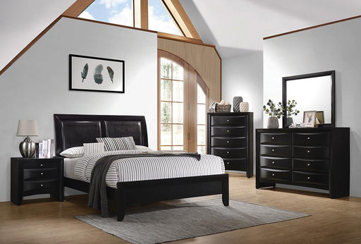 Briana Panel Bedroom Set California King, Eastren King, & Queen with Sleigh Headboard Black 4 & 5 Piece - U&U Home Budget Furniture (Carteret, NJ)