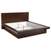 Jessica Eastern King & Queen Platform Bed with Rail Seating Cappuccino - U&U Home Budget Furniture (Carteret, NJ)