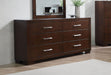 Jessica 6-drawer Dresser Cappuccino - U&U Home Budget Furniture (Carteret, NJ)