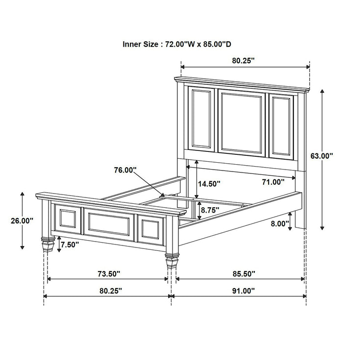 Sandy Beach 4 & 5 Piece Pc Bedroom Set Cal.King & E.King - U&U Home Budget Furniture (Carteret, NJ)