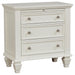 Sandy Beach 3-drawer Nightstand Cream White - U&U Home Budget Furniture (Carteret, NJ)