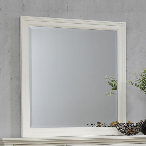 Sandy Beach Rectangular Dresser Mirror Cream White - U&U Home Budget Furniture (Carteret, NJ)
