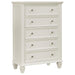 Sandy Beach 5-drawer Rectangular Chest Cream White - U&U Home Budget Furniture (Carteret, NJ)