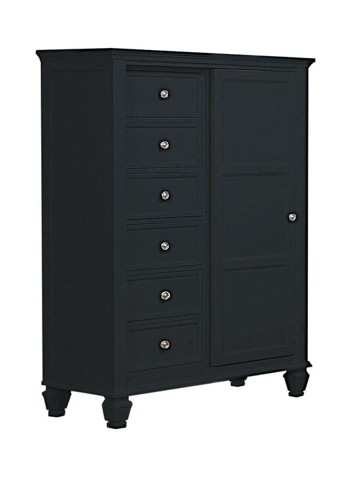 Sandy Beach Door Chest with Concealed Storage Black - U&U Home Budget Furniture (Carteret, NJ)