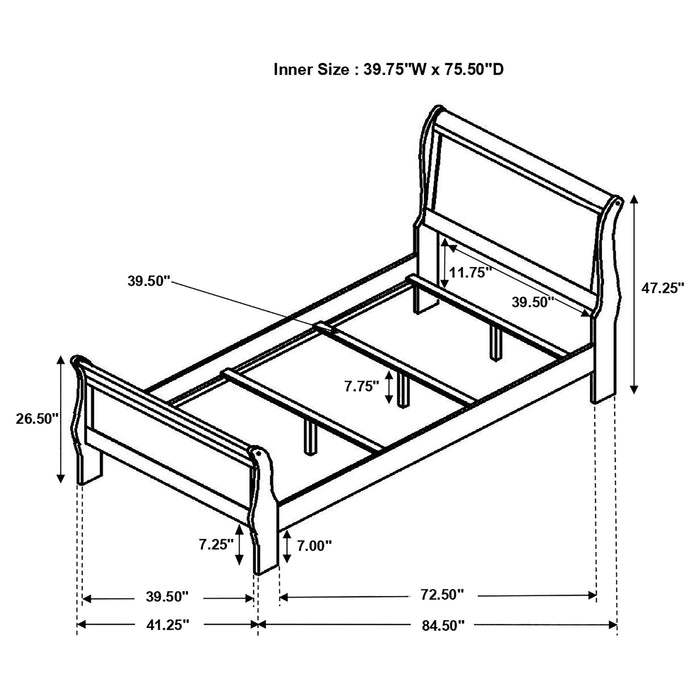 Louis Philippe Queen Beds - U&U Home Budget Furniture (Carteret, NJ)