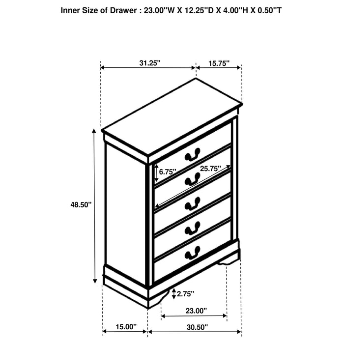 Louis Philippe 4 & 5 Piece Bedroom Sets Twin & Queen - U&U Home Budget Furniture (Carteret, NJ)