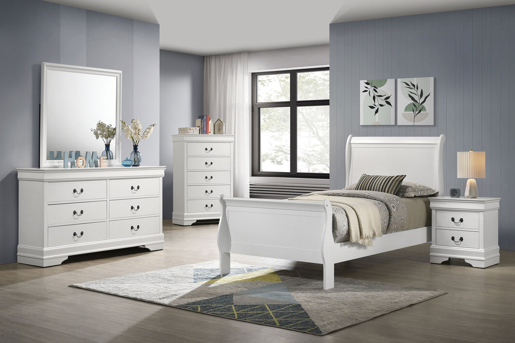 Louis Philippe 4 & 5 Piece Bedroom Set Full, Twin, King, & Queen - U&U Home Budget Furniture (Carteret, NJ)