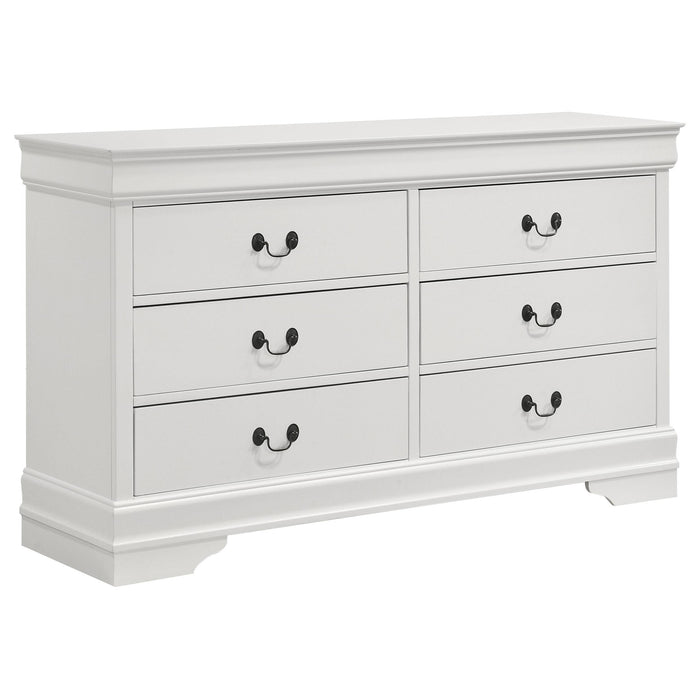 Louis Philippe 6-drawer Dresser White - U&U Home Budget Furniture (Carteret, NJ)