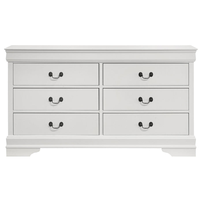 Louis Philippe 6-drawer Dresser White - U&U Home Budget Furniture (Carteret, NJ)