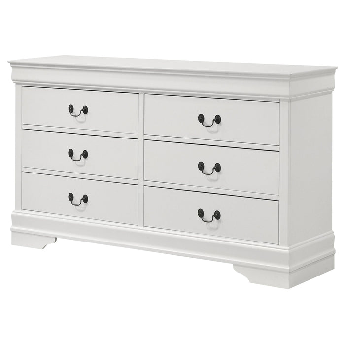 Louis Philippe 6-drawer Dresser White - U&U Home Budget Furniture (Carteret, NJ)