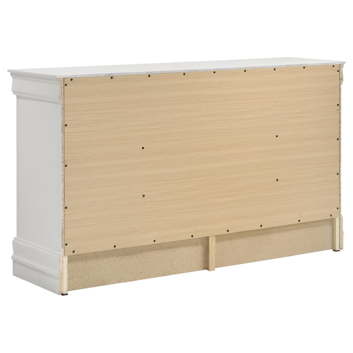 Louis Philippe 6-drawer Dresser White - U&U Home Budget Furniture (Carteret, NJ)