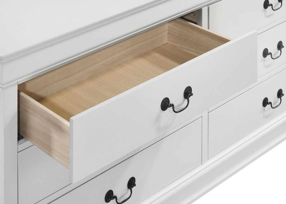 Louis Philippe 6-drawer Dresser White - U&U Home Budget Furniture (Carteret, NJ)