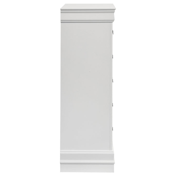 Louis Philippe 5-drawer Bedroom Chest White - U&U Home Budget Furniture (Carteret, NJ)