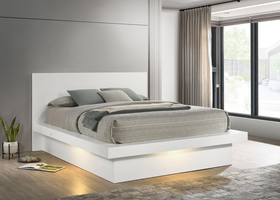 Jessica California King, E.king, & Queen Bed with Storage Headboard Cappuccino - U&U Home Budget Furniture (Carteret, NJ)