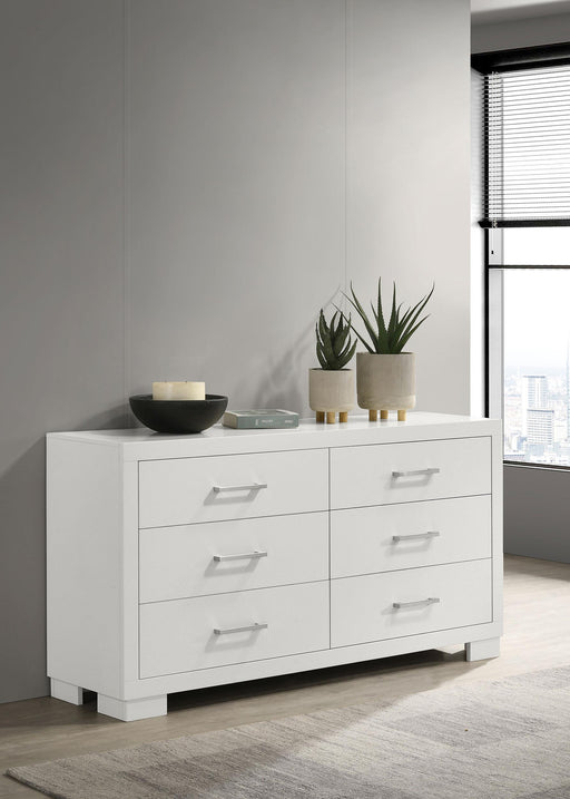 Jessica 6-drawer Dresser White - U&U Home Budget Furniture (Carteret, NJ)