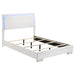 Felicity Full & Twin Panel Bed with LED Lighting Glossy White - U&U Home Budget Furniture (Carteret, NJ)