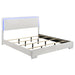Felicity Eastern King, Queen, & Cal.King Panel Bed with LED Lighting Glossy White - U&U Home Budget Furniture (Carteret, NJ)