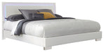 Felicity Eastern King, Queen, & Cal.King Panel Bed with LED Lighting Glossy White - U&U Home Budget Furniture (Carteret, NJ)