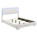 Felicity Eastern King, Queen, & Cal.King Panel Bed with LED Lighting Glossy White - U&U Home Budget Furniture (Carteret, NJ)