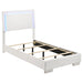 Felicity Full & Twin Panel Bed with LED Lighting Glossy White - U&U Home Budget Furniture (Carteret, NJ)