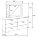 Felicity 6-drawer Dresser with LED Mirror White High Gloss - U&U Home Budget Furniture (Carteret, NJ)
