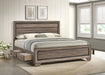 Kauffman California King, Eastren King & Queen Storage Bed Washed Taupe - U&U Home Budget Furniture (Carteret, NJ)