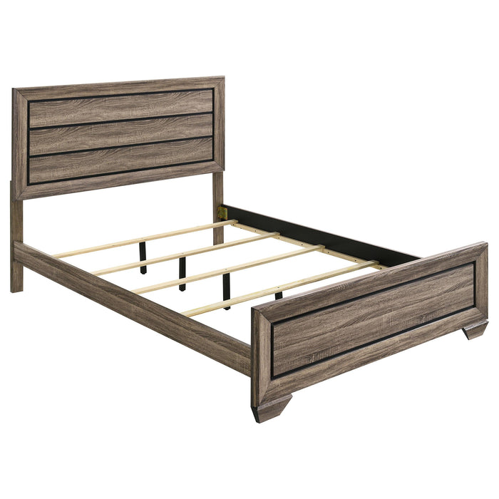 Kauffman California King, E.king, & Queen Panel Bed Washed Taupe - U&U Home Budget Furniture (Carteret, NJ)