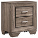Kauffman 2-drawer Nightstand Washed Taupe - U&U Home Budget Furniture (Carteret, NJ)