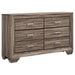 Kauffman 6-drawer Dresser Washed Taupe - U&U Home Budget Furniture (Carteret, NJ)
