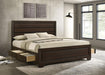Kauffman California King, Eastren king, & Queen Storage Bed Dark Cocoa - U&U Home Budget Furniture (Carteret, NJ)