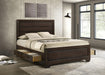 Kauffman California King, Eastren king, & Queen Storage Bed Dark Cocoa - U&U Home Budget Furniture (Carteret, NJ)