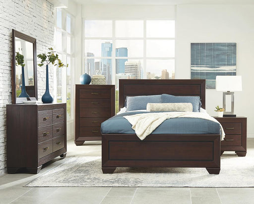 Kauffman Bedroom Set with High Straight Headboard - U&U Home Budget Furniture (Carteret, NJ)