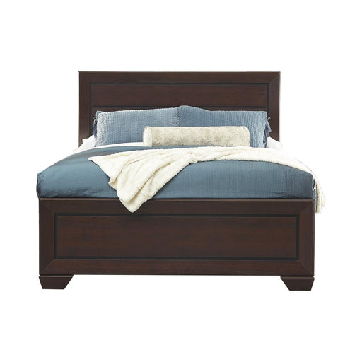 Kauffman California King, Eastren King, & Queen Panel Bed Dark Cocoa - U&U Home Budget Furniture (Carteret, NJ)