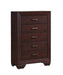 Kauffman 5-drawer Chest Dark Cocoa - U&U Home Budget Furniture (Carteret, NJ)
