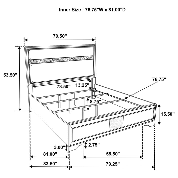 Miranda Eastern King Bed - U&U Home Budget Furniture (Carteret, NJ)