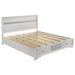 Miranda California King. E.King, & Queen 2-drawer Storage Bed Black & White - U&U Home Budget Furniture (Carteret, NJ)