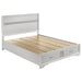 Miranda California King. E.King, & Queen 2-drawer Storage Bed Black & White - U&U Home Budget Furniture (Carteret, NJ)