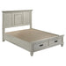 Franco Eastern King & Queen Storage Bed Antique White - U&U Home Budget Furniture (Carteret, NJ)