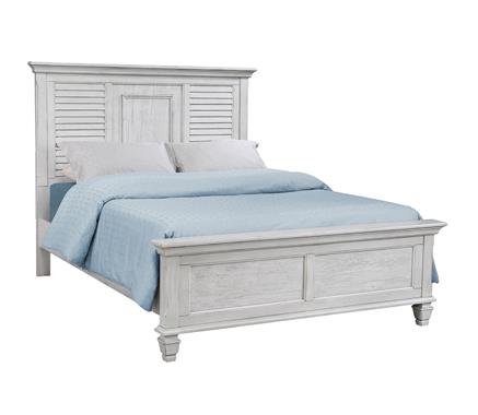 Franco Eastern King & Queen Panel Bed Antique White & Oak - U&U Home Budget Furniture (Carteret, NJ)