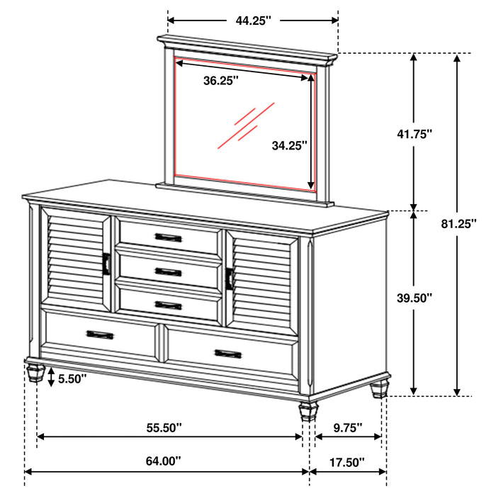 Franco Dresser With Mirror - U&U Home Budget Furniture (Carteret, NJ)