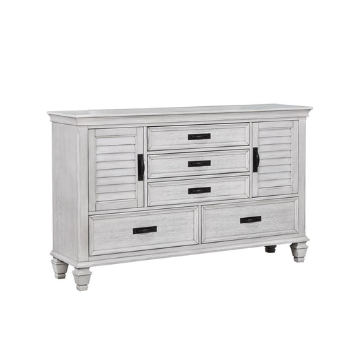 Franco 5-drawer Dresser Antique White - U&U Home Budget Furniture (Carteret, NJ)