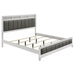 Barzini California King, E.King, & Queen Upholstered Panel Bed White - U&U Home Budget Furniture (Carteret, NJ)