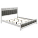 Barzini California King, E.King, & Queen Upholstered Panel Bed White - U&U Home Budget Furniture (Carteret, NJ)